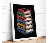 Stacked Knowledge Modern Framed Wall Art Print A3 (42×29.7cm) White, Wall Decor for Living Room, Bedroom, Office & Home, Ready to Hang, Art Gift