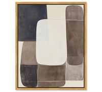 Stacked Pebbles II Canvas Print Modern Wall Decor by Art Remedy, Gold Frame, 16 x 20