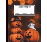 Stacked Pumpkin & Ghost Halloween Compostition Notebook | Matte Cover: Cute Jack-O'-Lantern and Ghost Stationery Book for Kids, Writers, or Halloween Fans - College Ruled, 7.5 x 9.25 in, 120 Pages