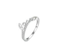 Stacked Rings, Silver Wedding Band Women Love with Moissanite 18K White Gold Size J 1/2