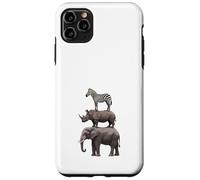 Stacked Safari Animals Elephant Rhino Zebra Funny Wildlife Case for iPhone 11 Pro Max