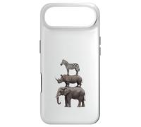 Stacked Safari Animals Elephant Rhino Zebra Funny Wildlife Case for iPhone Air