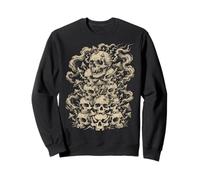Stacked Skulls Mushroom Gothic Vintage Art Sweatshirt