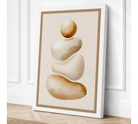 Stacked Stones in Balance Canvas Wall Art Print 18x12 Inch (46 x 30 cm)