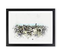 Stacked Stones In Spain In Abstract Modern Art Framed Print | A2 Black Framed Wall Art | Ready to Hang | Abstract Fantasy Picture | Living Room Bedroom Lounge Office