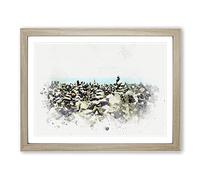 Stacked Stones In Spain In Abstract Modern Art Framed Print | A3 Oak Framed Wall Art | Ready to Hang | Abstract Fantasy Picture | Living Room Bedroom Lounge Office
