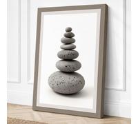 Stacked Stones Minimalist Canvas Wall Art Print 18x12 Inch (46 x 30 cm)