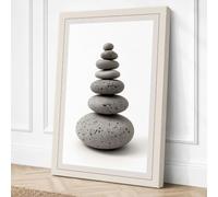 Stacked Stones Minimalist Canvas Wall Art Print 18x12 Inch (46 x 30 cm)