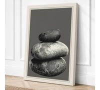 Stacked Stones Minimalist Canvas Wall Art Print 18x12 Inch (46 x 30 cm)
