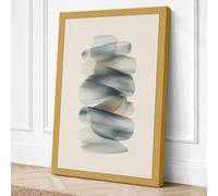 Stacked Whispers Minimalist Canvas Wall Art Print 18x12 Inch