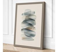 Stacked Whispers Minimalist Canvas Wall Art Print 30x20 Inch