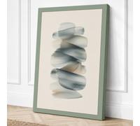 Stacked Whispers Minimalist Canvas Wall Art Print 36x24 Inch