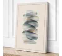 Stacked Whispers Minimalist Canvas Wall Art Print 36x24 Inch