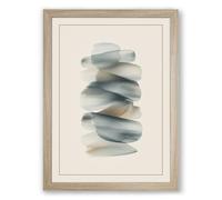 Stacked Whispers Minimalist Framed Wall Art Print A1 (84.1×59.4cm) Oak, Wall Decor for Living Room, Bedroom, Office & Home, Ready to Hang, Art Gift
