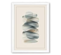 Stacked Whispers Minimalist Framed Wall Art Print A1 (84.1×59.4cm) White, Wall Decor for Living Room, Bedroom, Office & Home, Ready to Hang, Art Gift