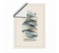Stacked Whispers Minimalist Unframed Wall Art Print A4 (29.7×21cm), Wall Decor for Living Room, Bedroom, Office & Home, Art Gift