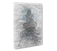 Stacked Zen Stones Canvas Print | Gallery Wrapped 30mm Frame Wall Art | 30x20 inches | Ready to Hang | Modern Picture | Living Room Bedroom Lounge Office