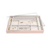 Stackers Blush Pink Supersize Jewellery Box Ring/Accessories Layer With Acrylic Display Lid