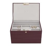 Stackers Burgundy Classic Medium Jewellery Box, Set of 4