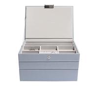 Stackers Dusky Blue Classic Medium Jewellery Box, Set of 3