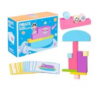 Stacking Balancing Game, Sensory Blocks Activity, 50 Piece Educational Toy with Colorful Design, Indoor Outdoor Play Set, Family Game Kids Accessory for Boys Girls Sturdy Materials