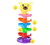 Stacking Ball Tower - 6 Animal Rolling Ball Ramp Toy, Bright Educational Game for Early Development | Portable Removable Preschool Learning Game, Promotes Fine Motor Skills, Interactive Kinderga