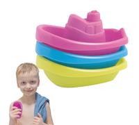 Stacking Bath Toy, Baby Rainbow Stacking Cup, Early Educational Toy, 3 Pieces Bathroom Rainboat, Colour Stacking Boats for Fun Bath Time