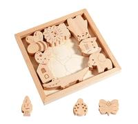 Stacking Blocks - Educational Wooden Fun Animal Board Game - Sorting Stacking Toys - for Learning Game Activities Classroom School Elementary Party Morning Leisure Home Family Time