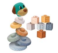 Stacking Blocks Set - Colorful Animal Shaped Sensory Toys | Educational Learning Board, Board Building Game for Home, Garden