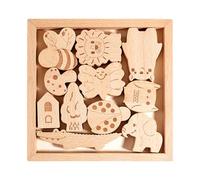 Stacking Blocks, Versatile Play Options, 18x18x.7cm, Wooden Stacking Game, Kids Learning Blocks, Skill Building Support, For Kindergarten Activities