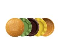 Stacking Burger Set | Stackable Ceramic Tableware - Layered Set for Hamburger,for Home Kitchen, Apartment, Camping, Picnic, Parties, Birthdays, Food, Snack, Sushi,