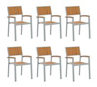 Stacking Chair Solid Acacia Wood Garden Outdoor Terrace Seating Modern vidaXL