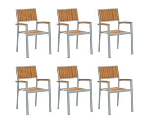 Stacking Chair Solid Acacia Wood Garden Outdoor Terrace Seating Modern vidaXL