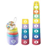 Stacking Cups - ABS, 3.94 Inches, Stacking Cups Game, Stackings Toys | Educational Stackings Cup Set, Shape Number Learning Toy, Smooth Edge Bath Play Cup, Early Childhood Development Use