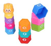 Stacking Cups Toy Colorful Set for Learning Numbers and Letters Safe Plastic Educational Toy for Babies 6 Months Above