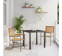 Stacking Garden Chairs - 2 pcs in Grey Poly Rattan Berkfield Home Grey One Size