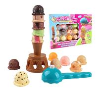 Stacking Ice Cream Game - Playful Balance Challenge, Wooden Scoop Tower, Creative Learning Toy|exciting Stacking Ice Cream Game Ideal For Daycare Birthdays Festivals Playrooms Travel Entertainment Fri