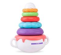 Stacking Nesting Rainbow Tower Soft Stacker Teether Squeeze for Play with Early Educational Learning Thinking Games for Kids Critical Teens Adults and Family Play Alone