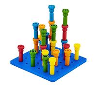 Stacking Peg Board Set Preschool 25 Pegs & Board for Boys Girls, Style 1