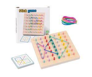 Stacking Peg Board Set Toy, With Social Skills Development, Wooden Material, Geometric Sorting Pegs, Geometric Learning Game, Early Cognitive Development, For Kid's Ages 4+