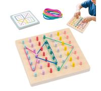 Stacking Peg Board Toy Set - Geometric Puzzle Game | Color Matching Pegboard | for Children Girls Parents Home Indoor Birthday School Classroom