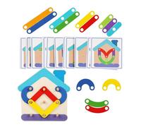 Stacking Puzzle on Board with Geometric Shapes