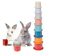 Stacking Rabbit Cups - Nesting Food Toy, Pet Supplies Set | Eight Piece Nesting Dispenser With Engaging Snack Holder Design For Small Pets Like Rabbits Hamsters Guinea Pigs And More