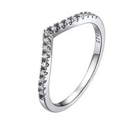 Stacking Rings Cubic Zirconia Wishbone Ring Womens Silver Toe Ring