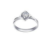 Stacking Rings Jewelry, Cute Engagement Ring with 0.4Ct Round Diamond Platinum Size T 1/2