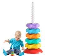 Stacking Stars Plush, Rainbow Tower Spinner Toys, Adorable Compact Educational Star Shape Stacker Rings Early Learning, Stacking Colorful Toy for 6 Months and Up, Babies