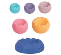 Stacking Tower Toys - Stackable Sensory Learning Blocks | Safe Soft Preschool Motor Skill Building Rings For Girls Boys Early Education Developmental Hardware Multi Texture Teether Set For Kids