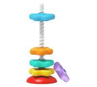 Stacking Toy - Rainbow Spin Stack Toy - Educational Rainbow Stacking Rings Star Shape Stacker Toys for Over 6 Months Old Babies