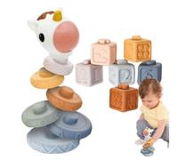 Stacking Toy Stones, Rock Building Blocks - Animal Shaped Colorful Sorting Blocks,Multi-functional Educational Learning Committee for Table Building Table for Kids