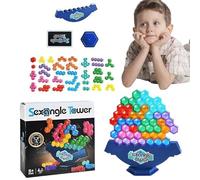 Stacking Toys - Building Blocks | Hexagonal Building Blocks | Tower Balance Game | Board Team Tower Game | Stem Toys for Kids and Adults Learning Activities for Family Games Nightes